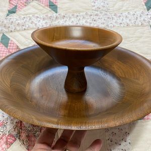 Retro Server Walnut 2 Tier Vermillion